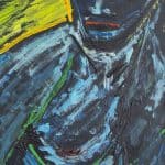 Body in blue - oil painting