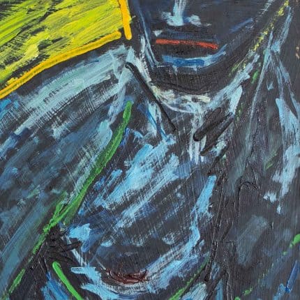 Body in blue - oil painting