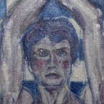 Oil painting White and blue