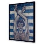 Oil painting White and blue