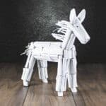 WOODEN HORSE ANTIQUE WHITE