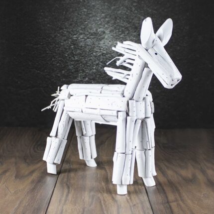 WOODEN HORSE ANTIQUE WHITE