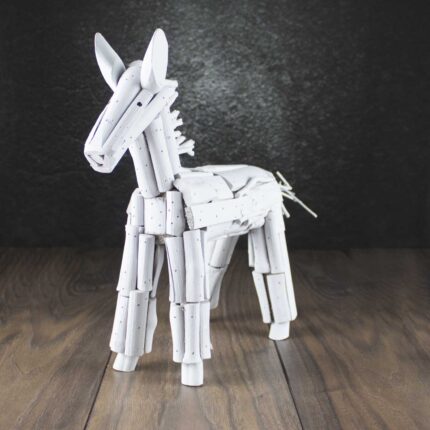 WOODEN HORSE ANTIQUE WHITE