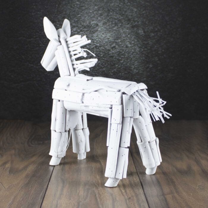 WOODEN HORSE ANTIQUE WHITE
