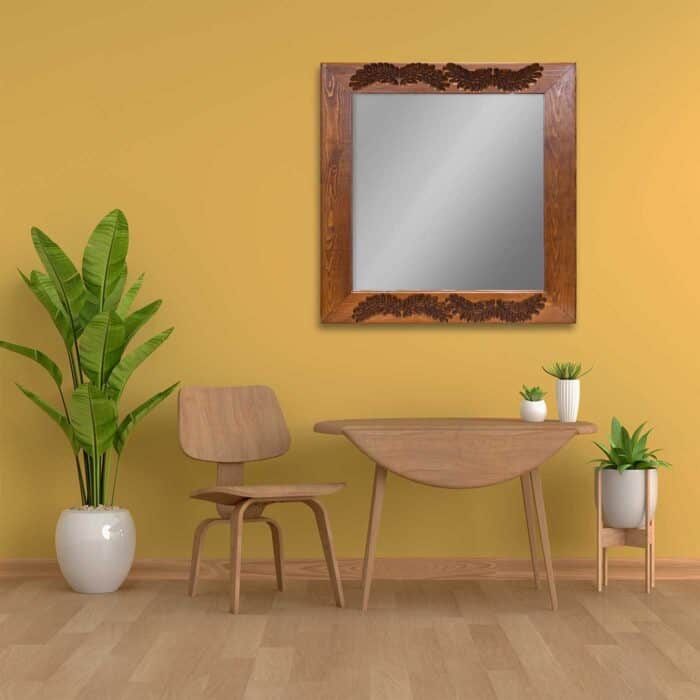 Mirror with Carved Wooden Frame
