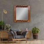 Mirror with Carved Wooden Frame