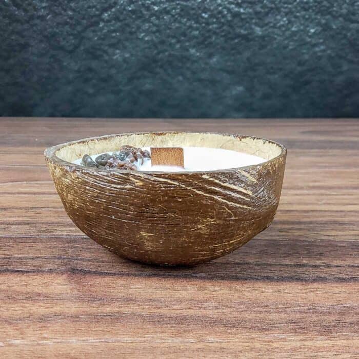 Scented Soy Candle In Coconut Shell