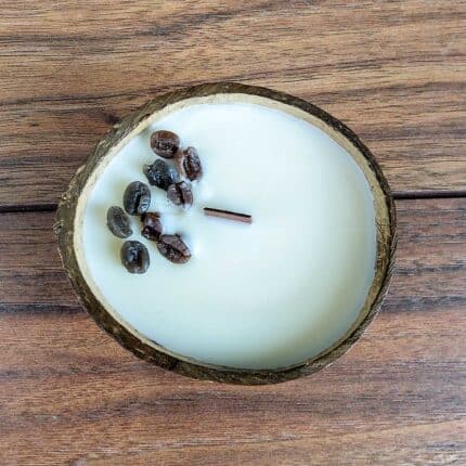 Scented Soy Candle In Coconut Shell
