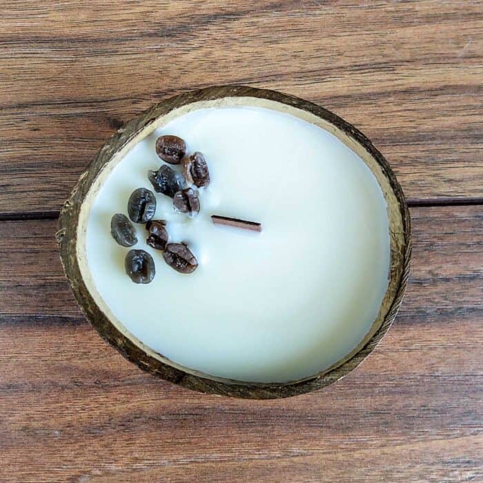 Scented Soy Candle In Coconut Shell