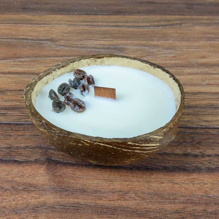Scented Soy Candle In Coconut Shell