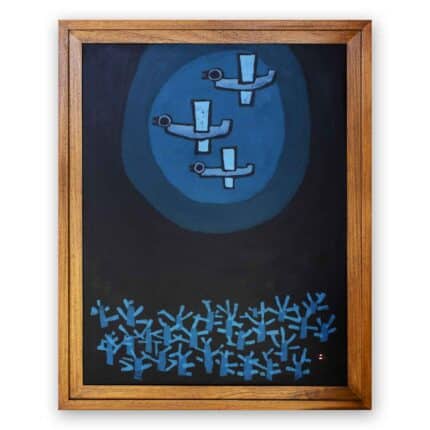 Azechi Umetaro – Birds flying over Forest