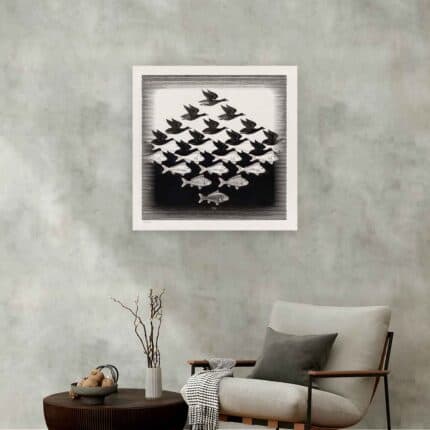 Πίνακας σε καμβά - Bird Fish - M.C. Escher