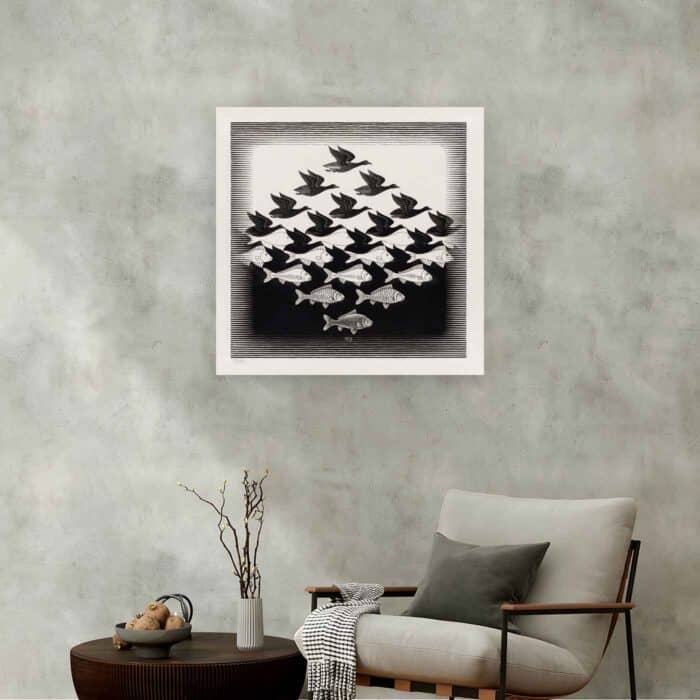 Πίνακας σε καμβά - Bird Fish - M.C. Escher