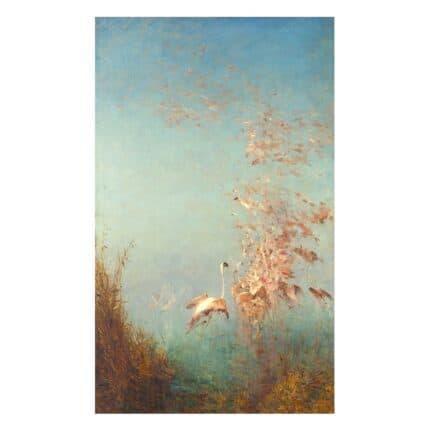 Félix Ziem - Envol de flamants roses, étang du Vaccarès