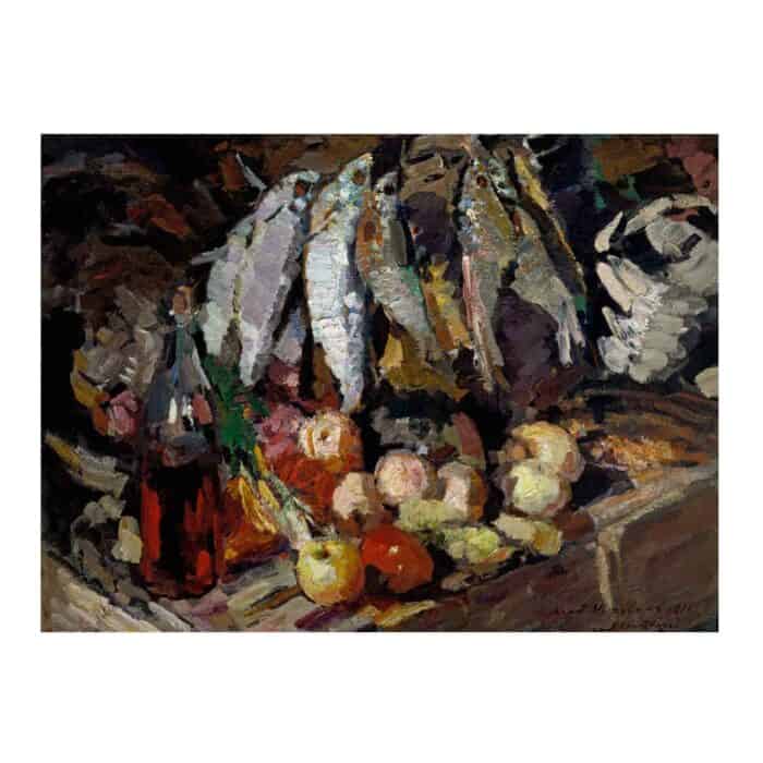 Konstantin Korovin - Fish, wine and fruits