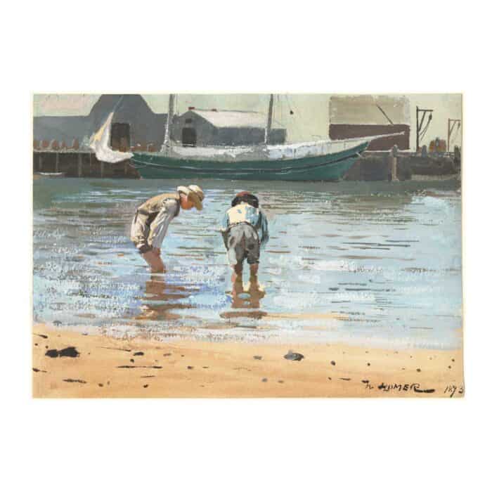 Πίνακας σε καμβά - Winslow Homer - Boys Wading
