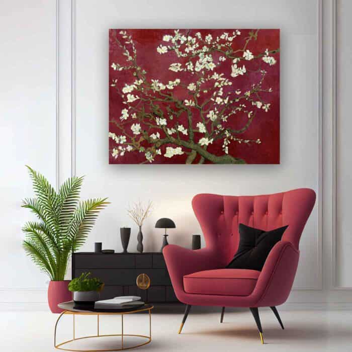 Πίνακας σε καμβά - Van Gogh Almond Blossom Red