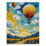 Canvas print – Boys flying in an air balloon