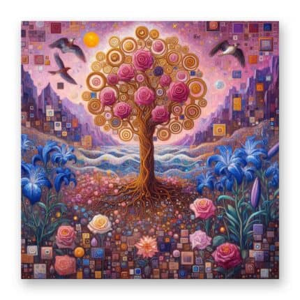 Πίνακας σε καμβά - The roses tree of life