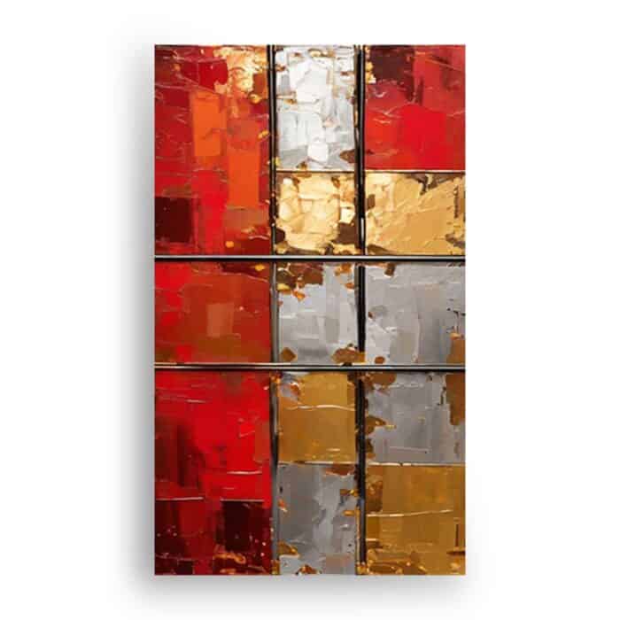 Πίνακας σε καμβά - Μεταλλικός Mondrian