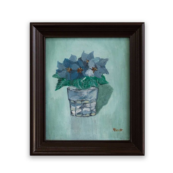Oil painting Flowers-in-glass