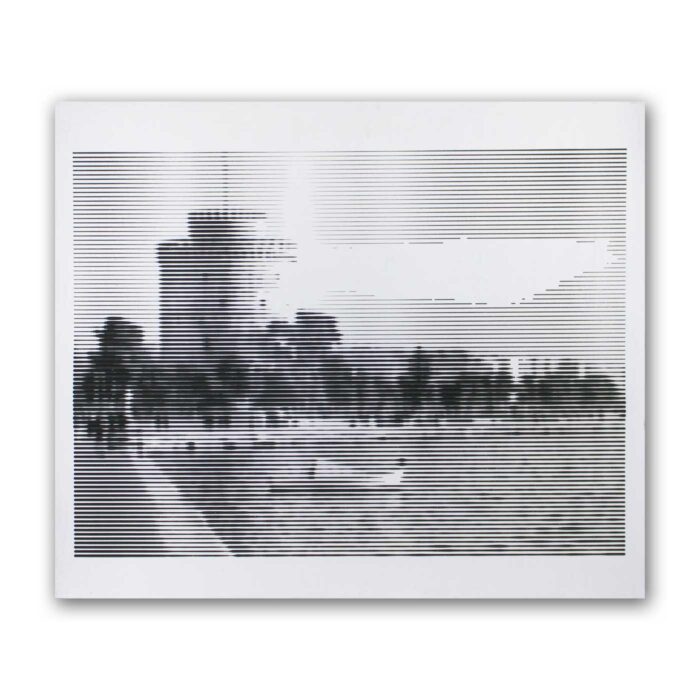 3D Engraved Halftone Image – White Tower, Thessaloniki