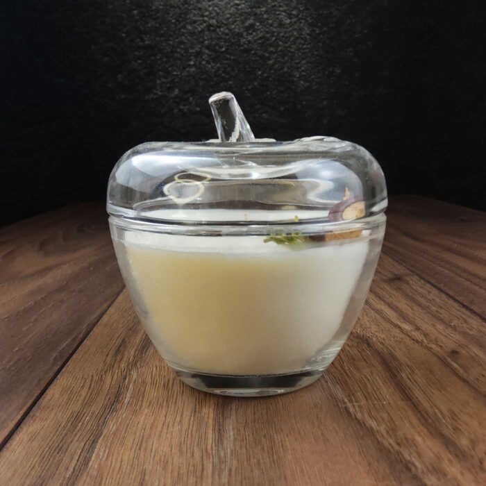 Christmas Scented Soy candle in a glass container with lid