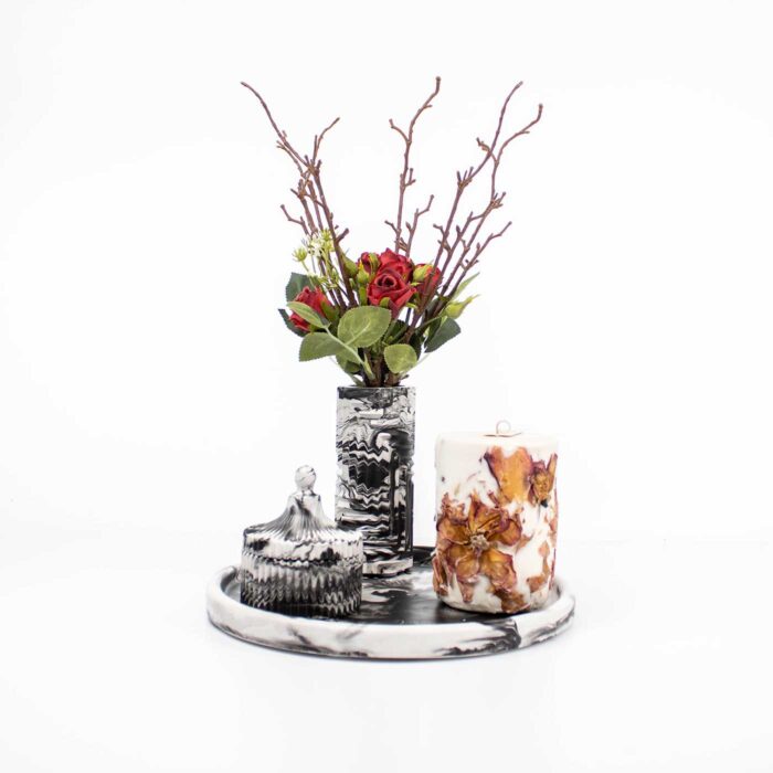 set Botanical candle roses vase jar