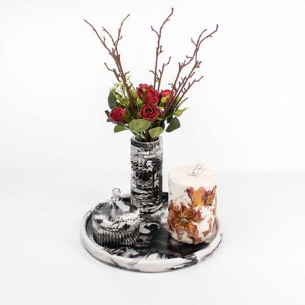 set Botanical candle roses vase jar