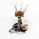 set Botanical candle roses vase jar