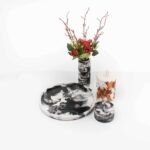 set Botanical candle roses vase jar