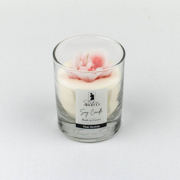 Αρωματικό κερί σόγιας σε γυάλινο δοχείο