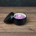 Soy candle in a black Metal Tins