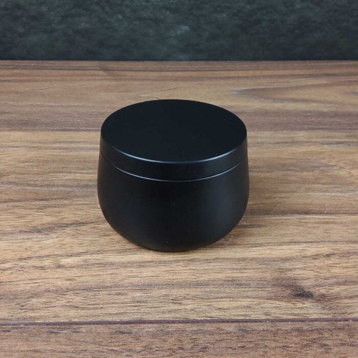 Soy candle in a black Metal Tins