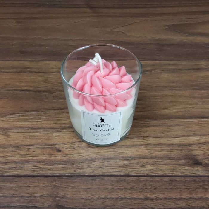 Scented soy candle in container