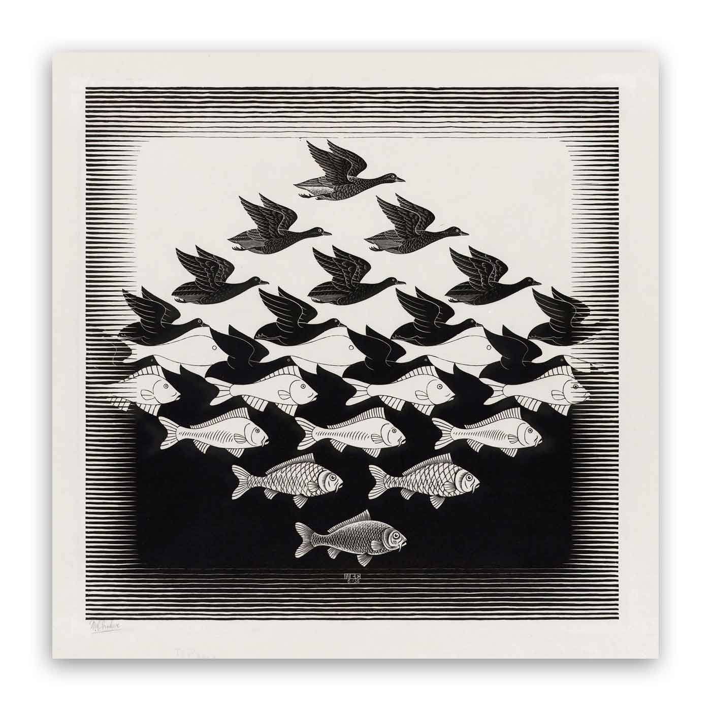 Art Print – Bird Fish - M.C. Escher - Studio Morfes