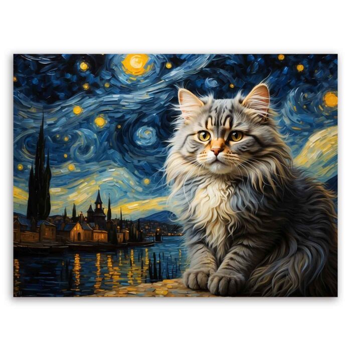 Μια γάτα στην Έναστρη Νύχτα (Βαν Γκογκ)