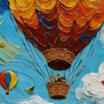Εκτύπωση αφηρημένης τέχνης σε καμβά - Παιδιά σε αερόστατο
