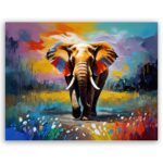 Abstract Elephant Art Print On Canvas