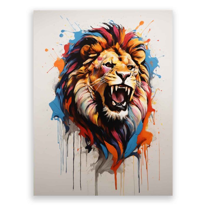 Λιοντάρι - Εκτύπωση αφηρημένης τέχνης σε καμβά