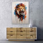Λιοντάρι - Εκτύπωση αφηρημένης τέχνης σε καμβά