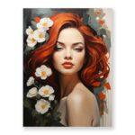 Πίνακας σε καμβά – Γυναίκα με λουλούδια
