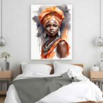 Πίνακας σε καμβα pop art african woman