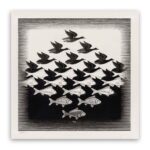 Πίνακας σε καμβά - Bird Fish - M.C. Escher