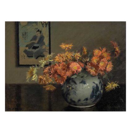 Πίνακας σε καμβά - Mary Hiester Reid - Chrysanthemums, A Japanese Arrangement