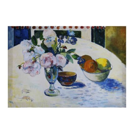 Paul Gauguin – Flowers and a Bowl of Fruit on a Table