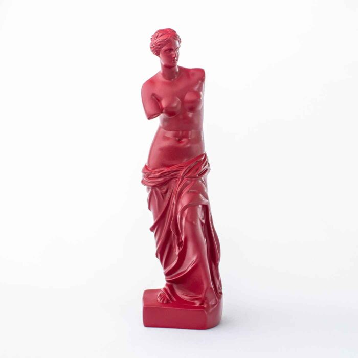 Red Statue Venus De Milo Aphrodite of Milos Greek Mythology Goddess of Love and Beauty Resin Statue