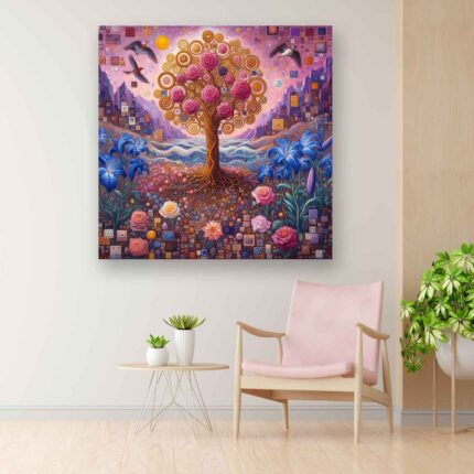 Πίνακας σε καμβά - The roses tree of life