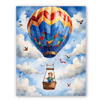 Πίνακας σε καμβά - Αγόρι σε αερόστατο