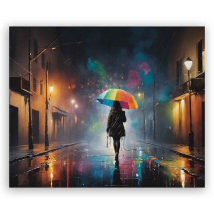 Πίνακας σε καμβά - Γυναίκα με ομπρέλα